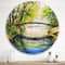 Designart - Bridge Over Troubled Water In Forest Park - Lake House Metal Circle Wall Art